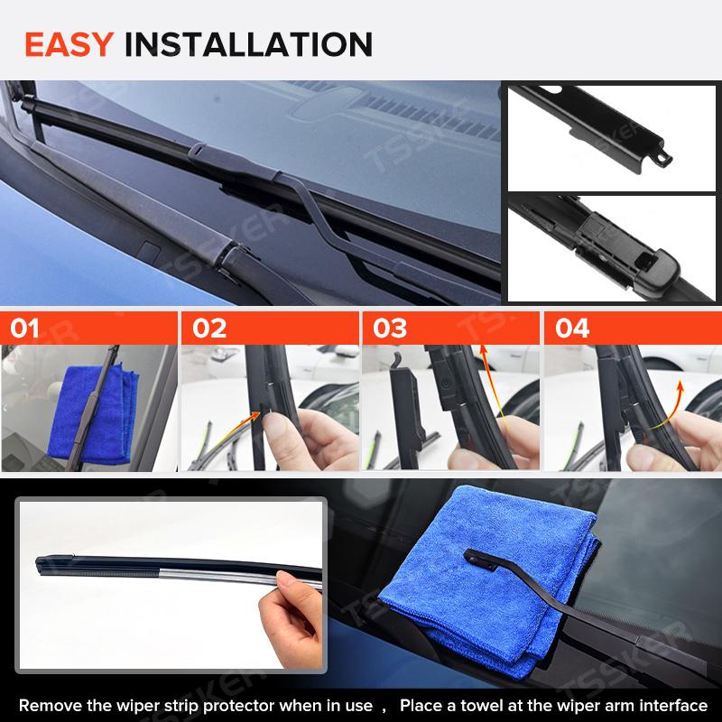 Front & Rear Wiper For Toyota Aygo 2 2014- 2015 2016 2017 2018 Wiper Blades Windshield Windscreen Window Brushes 26"+26"+12"