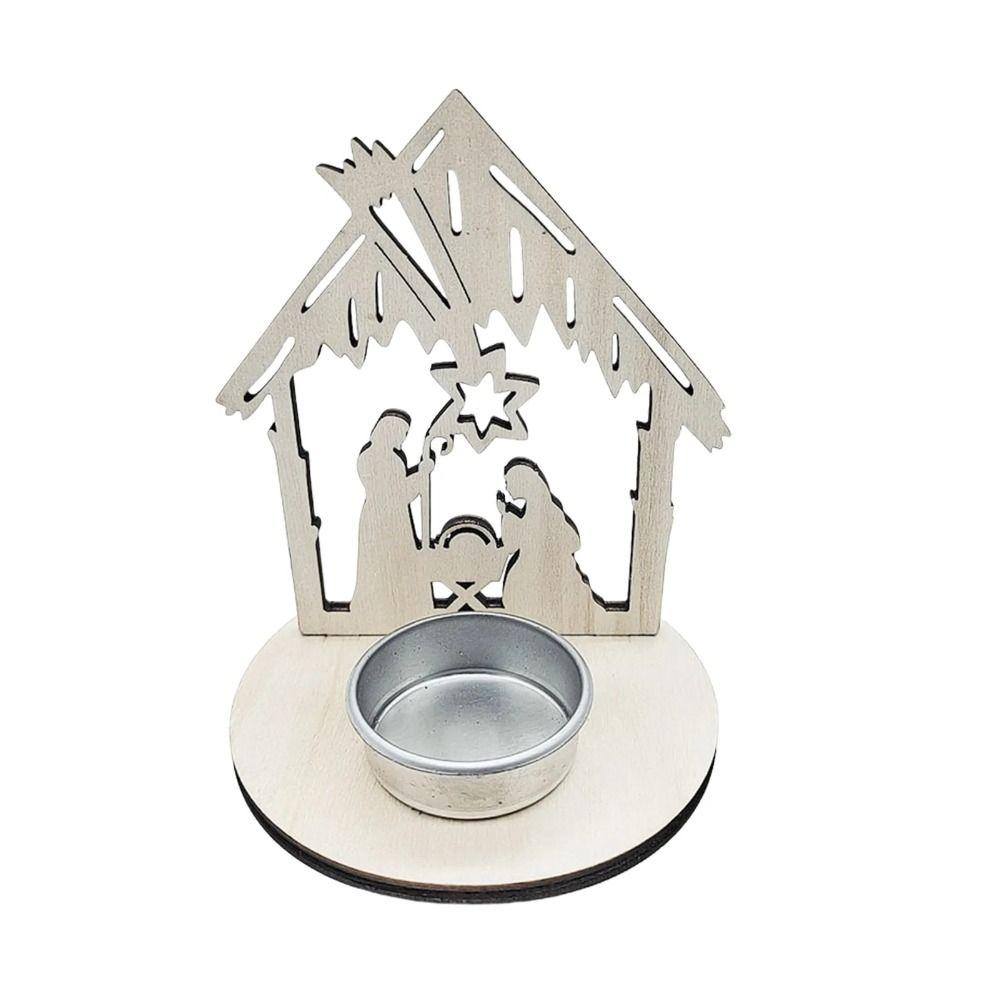 DIY Рождественский Религиозный Кулон Деревянный Украшения Из Деревянной Щепы Религиозный Подсвечник Праздник