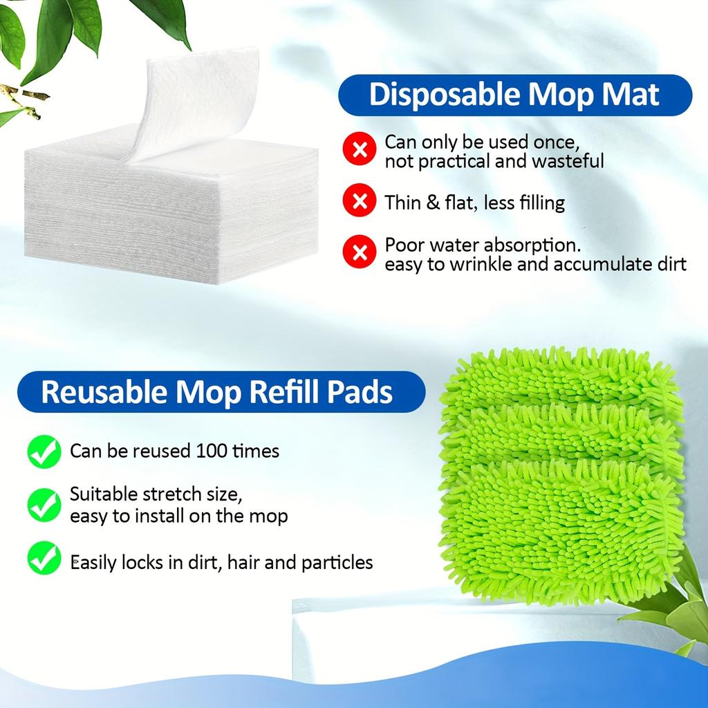 Microfiber Mop Pads for Sweeper - Super Absorbent Knit Fabric, Reusable Cleaning Cloths