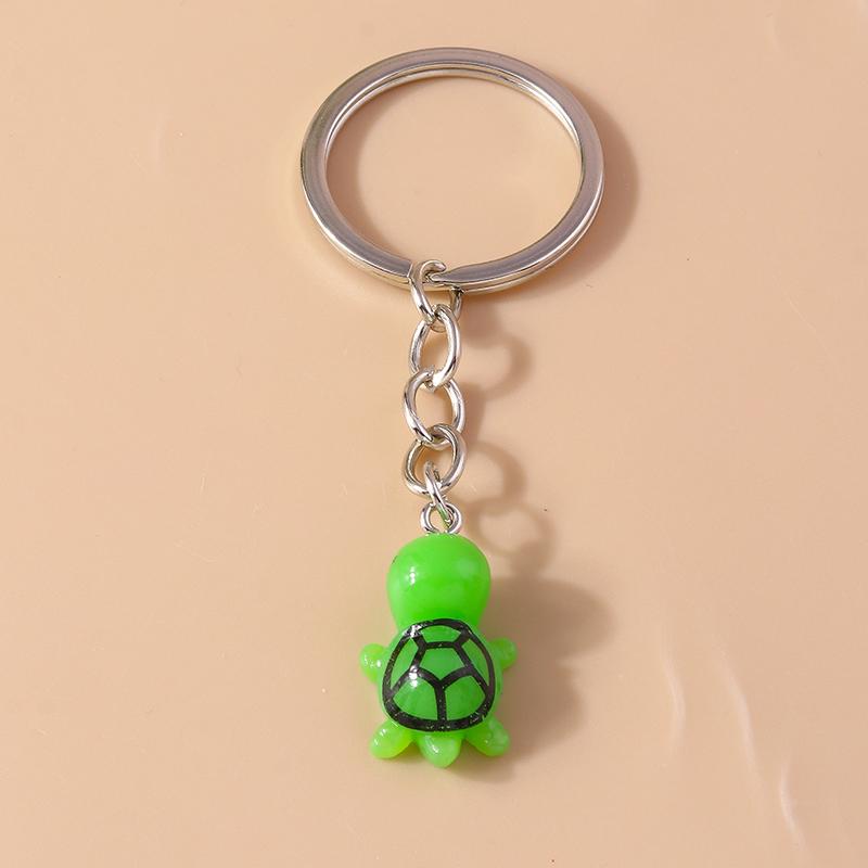 Cute Resin Simulated Tortoise Keychain Cartoon Animal Key Ring Pendant for Women Girl Handbag Decor DIY Kid's Jewelry Gift