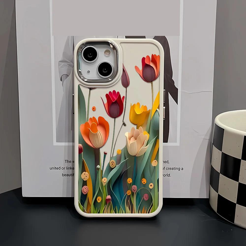 INS Модный Продвинутый Цветочный Чехол Для iPhone 16 15 14 11 12 13 ProMax XS XR 8 7 Plus Чехол 16 Pro Max Чехол