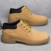 Ботинки Tooling мужские осенние низкие ботинки Martin из коровьей кожи первого слоя, водонепроницаемые ботинки для активного отдыха, большие желтые ботинки, кожаные ботинки Chelsea