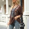 Women Blouse Traditional Mexican Women Embroidered Tops Loose Fit Bohemian Floral 45720 Sleeve