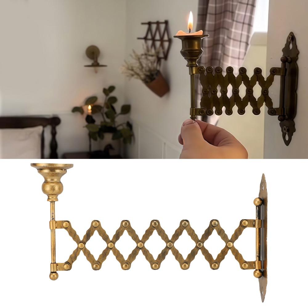 Antique Bronze Finish Metal Candlestick Holder Wall Mounted Candle Holder Ambient Lighting