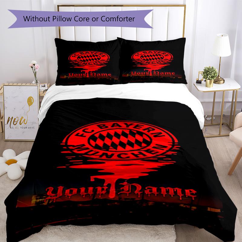 Fc Bayern Personalized Name Bed Linens Design for Study room Machine Washable Home Decor Birthday Christmas Gift Idea