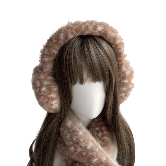 Cartoon Deer Ear Protection Hair Tie Thick Plush Winter Headwear Scarf Earmuffs Leg Warmer Casual Accessory