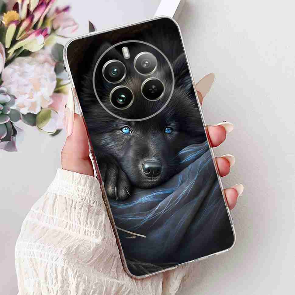 Для Realme 12 Pro RMX3842 6.7" Летний Лотос Милый Кот Мягкий Силиконовый ТПУ Чехол Для Realme 12Pro+ 12Pro Plus RMX3840 Защитный Бампер