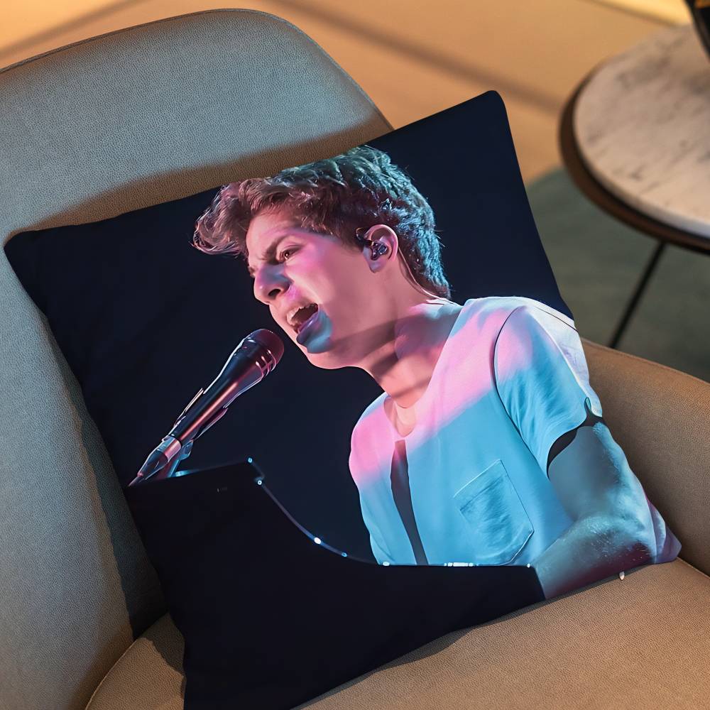 Whatever'S Clever! Charlie Puth Pillow Case Anti-Dustmite Pillowcase Invisible Zipper Silky Short Plush Sofa Cushion Cover