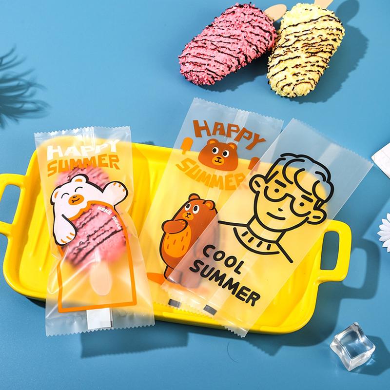 100 шт. Одноразовые пакеты для фруктового льда, толстые, для замороженных фруктовых льдов, пакеты для упаковки конфет и продуктов питания, для ручного приготовления мороженого