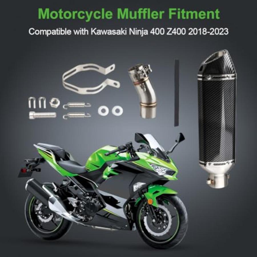 Глушитель выхлопной системы для мотоцикла, совместимый с моделями Kawasaki Ninja 400 Z400 2018-2023, высокопроизводительный, легкая конструкция, улучш