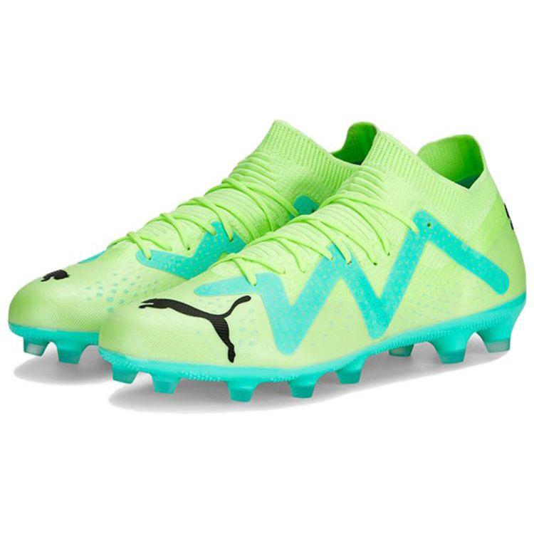 Puma Future Match Футбольные бутсы с круглым носком на шнуровке AG Мужские футбольные бутсы Зеленые 107182-03