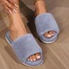 Fashion Casual Fluffy Slippers Women House Flats Fashion Popular Plush Winter Designer Shoes Ladies Elegant Platform Footwear Large Size