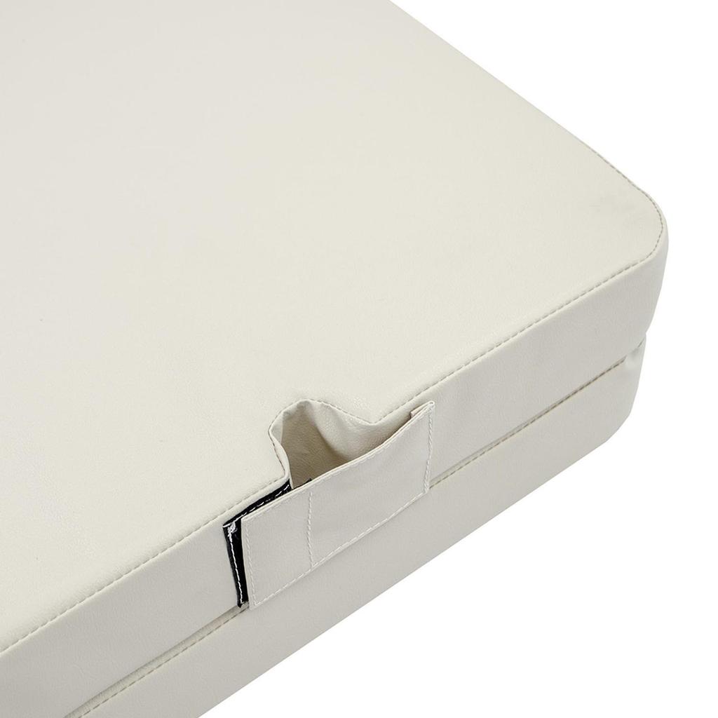 Гимнастический мат Gamma 100x100x8 двухсекционный с вырезами для шестов - бежевый