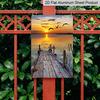 2D Flat 8×12 Inch Tranquil Sunset and Seascape with Birds Metal Sign - Calming Lake Landscape Wall Decor, Aluminum Hanging for Living Room, Cabin or