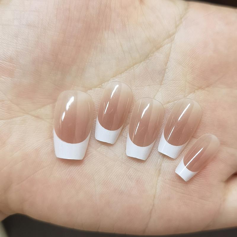10Pcs Simple Detachable False Nails Handmade False Nails Full Cover Fake Nails Tips Wearable Press On Nail Tips
