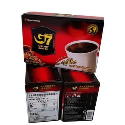 Trung Nguyen G7 Pure Black Растворимый вьетнамский кофе - 15, 30 или 45 пакетиков