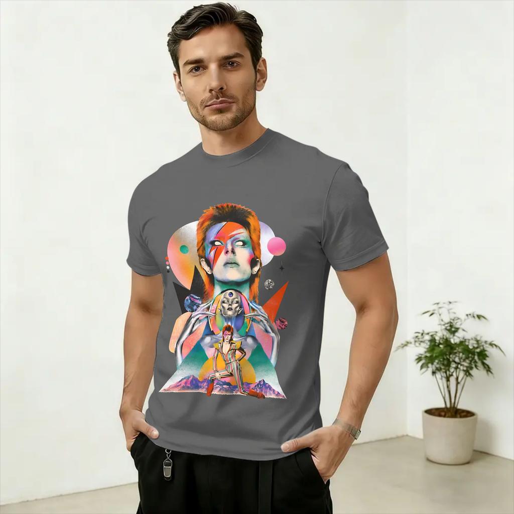 DDavids Bowieee Aliens Cat Phrase Unisex T Shirts Vintage Tee Shirt Short Sleeve Round Collar TShirt Cotton Classic Tops