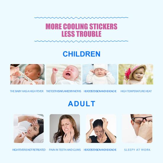 5 шт./кор. Полезная износостойкая удобная охлаждающая наклейка Refresh Patch Ice для детей