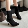 Fashion Large Size Pointed Socks Boots Fashion Elastic Boots Women's 2024 Autumn and Winter New Knitted High Heels Women's Boots