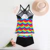 2Pcs/Set Women Summer Bikini Set Halter Backless Bra High Waist Swimming  Set  Beachwear Plus Size