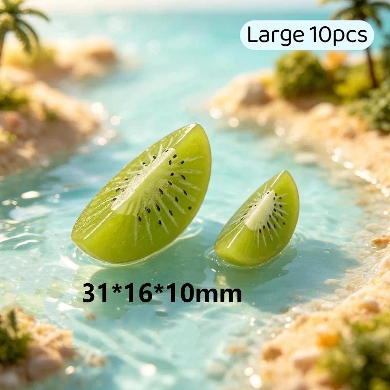 Dollhouse Mini Resin Fruit Slices 10Pcs Realistic Food Props for Doll House Decor Kids Birthday Gifts