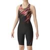Купальник для фитнеса, цельный, полуобтягивающий, черный x розовый, размер S [Arena] (Открытая спина, нога, подкладка) Женский (БКПК)