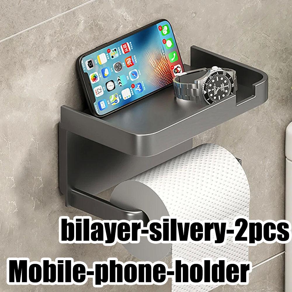 Вешалка для салфеток Держатель для рулонов туалетной бумаги Стеллаж для хранения принадлежностей для ванной комнаты Без перфорации Настенная стойка для хранения бумажных полотенец