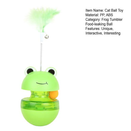 Игрушка-мяч для кошек, медленная кормушка, шарик для лакомства, игрушка-головоломка для кошек, диспенсер, интерактивная игрушка в форме лягушки