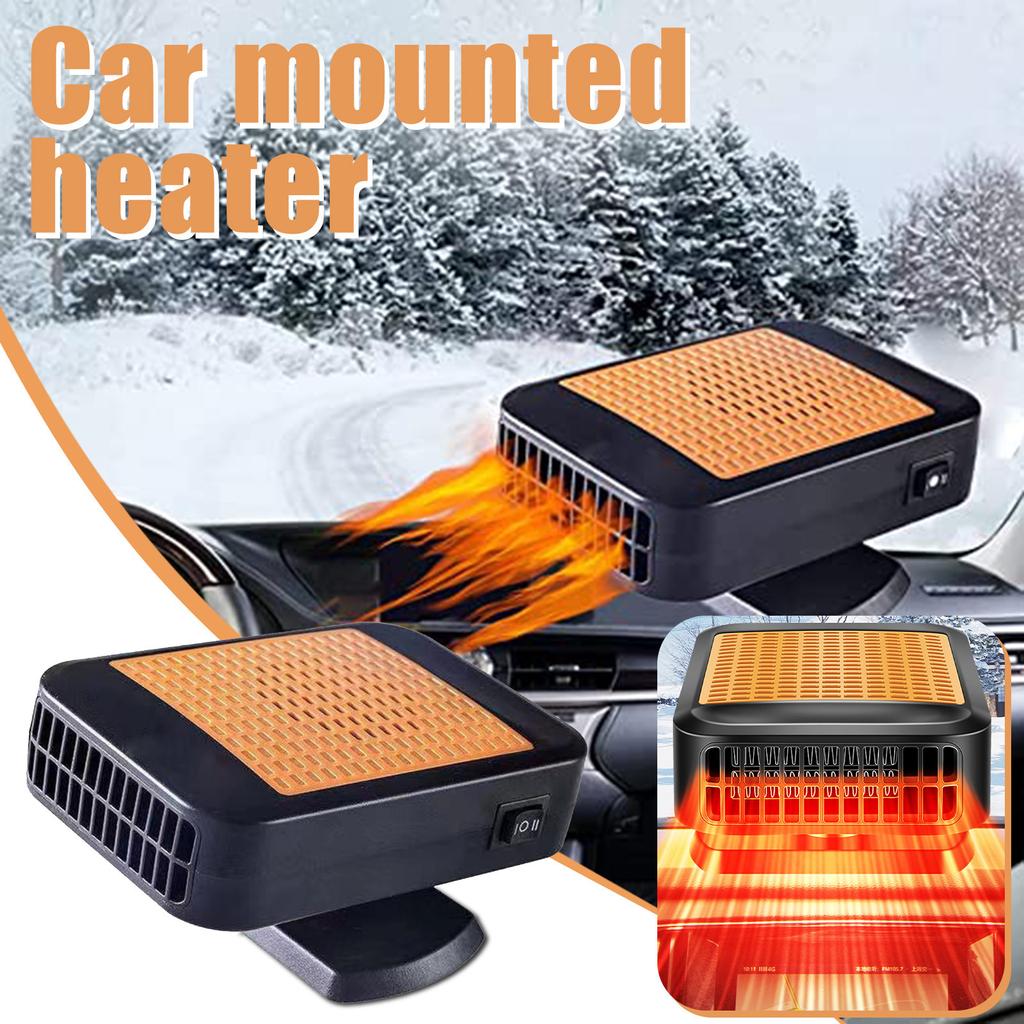 Car Heater, 12V 200W, 2-in-1 Car Heater, Defroster Fan, Car Amplifier, Car Cooling- Fan, SUV, Truck, RV, Trailer (orange Black