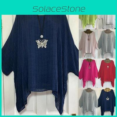 Стильная женская блузка-кафтан большого размера свободного кроя с рукавами 3/4 для летних прогулок