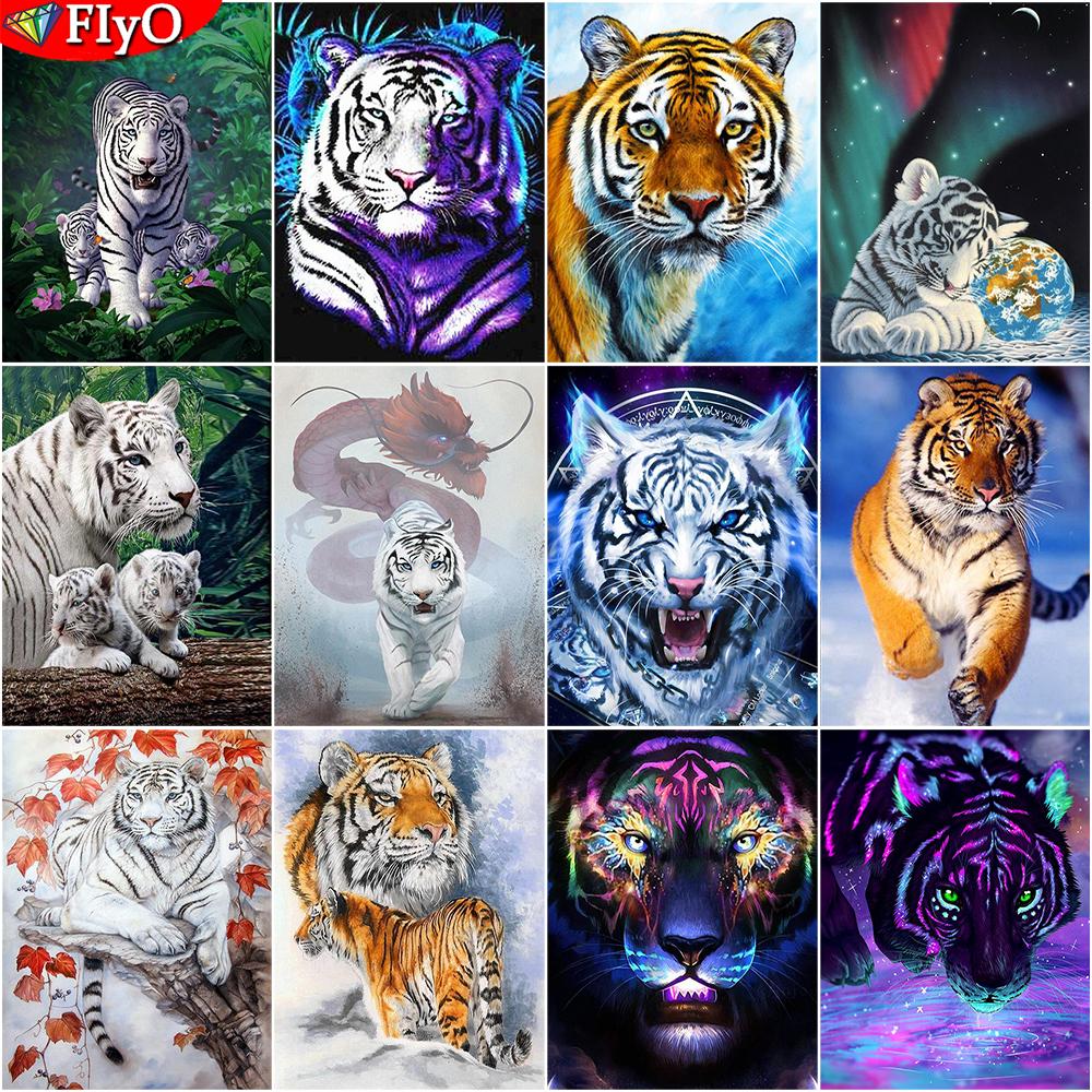 Набор для алмазной живописи животное 5D DIY Алмазная вышивка Белый тигр картинки из стразов мозаика распродажа набор для рукоделия