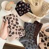 Ayollar kuz va qish trendi moda aralash leopard printli dog'li qalin suyaklarsiz paxta paypoqlar