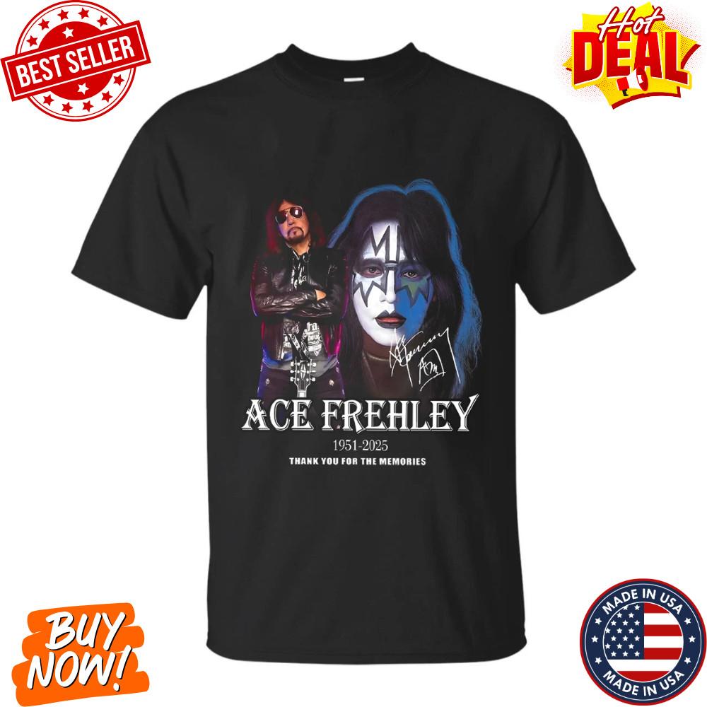Ace Frehley 1951 - 2025 T-Shirt, Vintage Ace Frehley Signature For Fans S-5XL Unisex T-Shirt