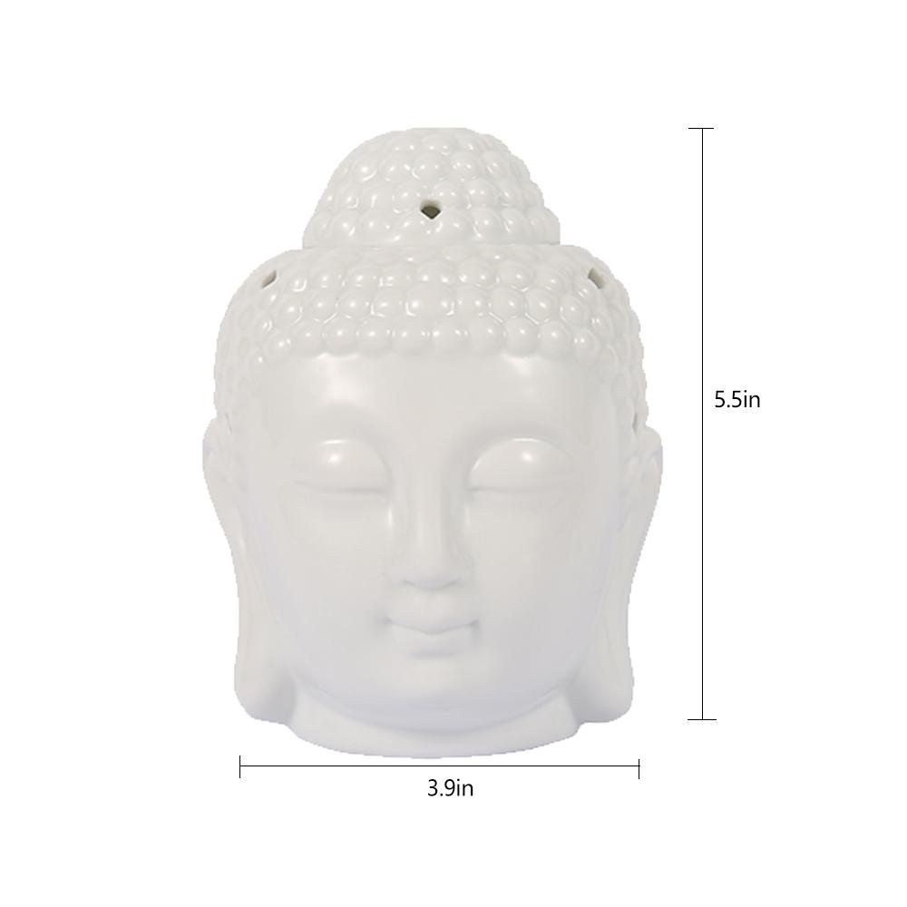 Ceramic Buddha Head Aromatherapy Oil Burner Aroma Essential Oil Diffuser Indian Buddha Tibetan Incense Burner Tealight Holders