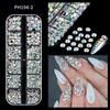12 Grids/Box Crystal Nail Art Rhinestones Mixed Sizes Flatback Nail Stones Gems Luxury 3D DIY Charms For Nail Art Decorations