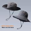Fishing Hat Adjustable Drawstring Wide Brim Sun Protection Hat Breathable Quick-Drying