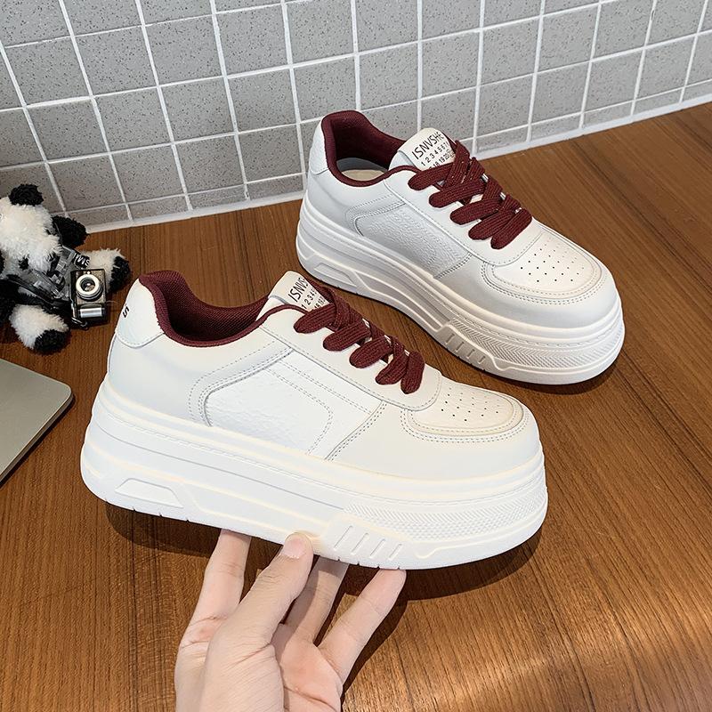 Белые туфли на платформе Premium Sense для женщин 2025 года, новая модная универсальная обувь на шнуровке, удобная и легкая повседневная спортивная обувь