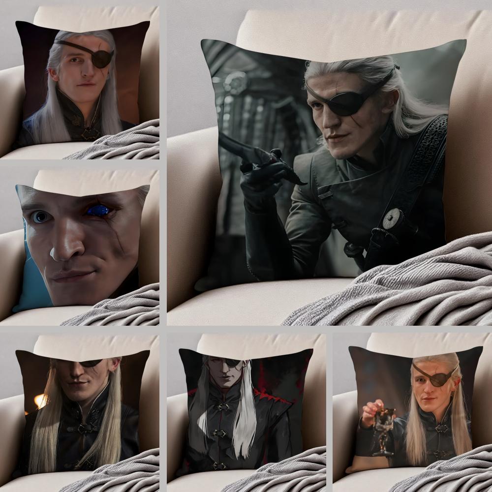 AAemond Targaryen Pillow Fantasy Cushion Cover Throw Pillow Cover Hidden Button Durable Polyester Chair Cushion