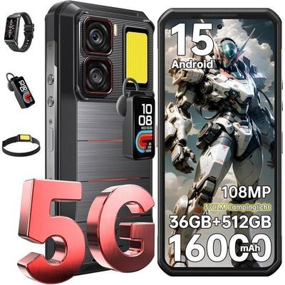 Защищенный смартфон 5G OUKITEL WP300 36 ГБ + 512 ГБ 6,8" 16000 мАч Портативный небьющийся телефон 108 МП Модульный NFC-наушник Черный