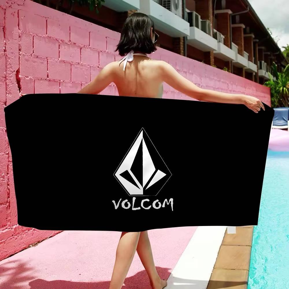 Пляжное полотенце Volcoms с аниме-логотипом, мягкое, впитывающее, подарки для детей, для путешествий, кемпинга, спортзала