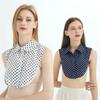 Cotton Front Tie for Women Polka Dots Fake Collar Laides Lapel Detachable Collar Shirt Female False Collar Necklace Dress Decor