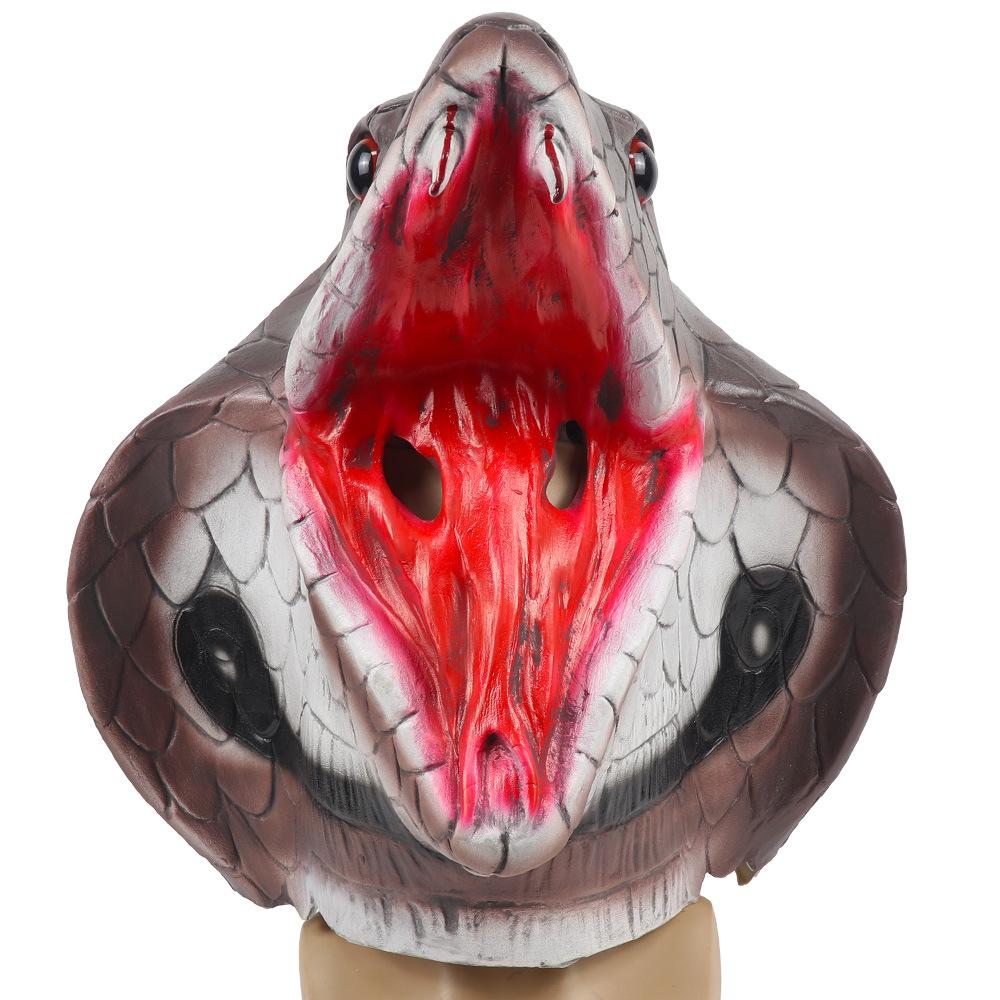Halloween Animal Cobra Mask Scary Snake Latex Headgear Halloween Horror Realistic Animal Costume Props