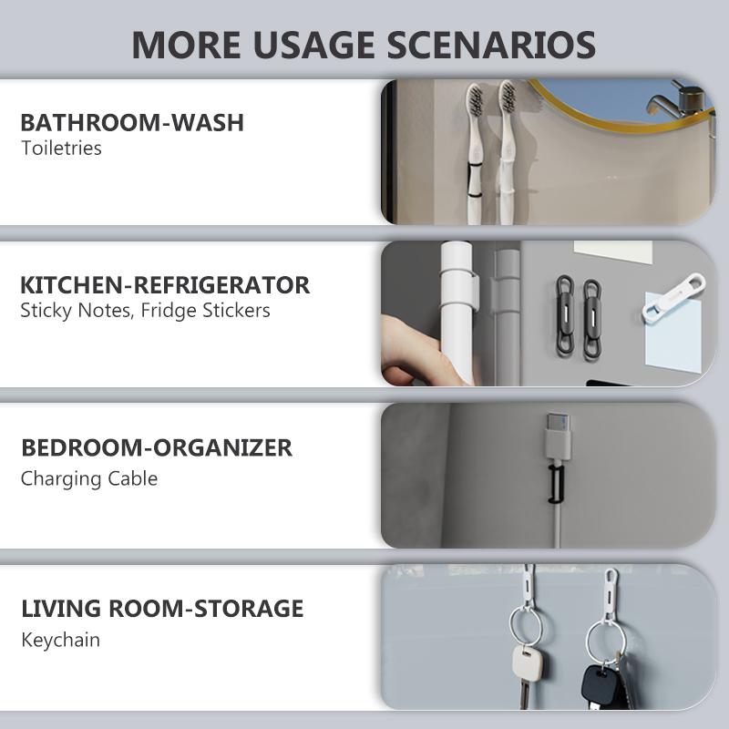 2-6 шт. Магнитный держатель для ручек и карандашей, силиконовые регулируемые зажимы для сенсорных ручек для стола, холодильника, белых досок, офисные настольные аксессуары