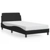 VidaXL Bed Frames with Headboard, Upholstered Bed with Slatted Base, Single Bed with Bedroom Footboard, Black 100x200 Cm 373138