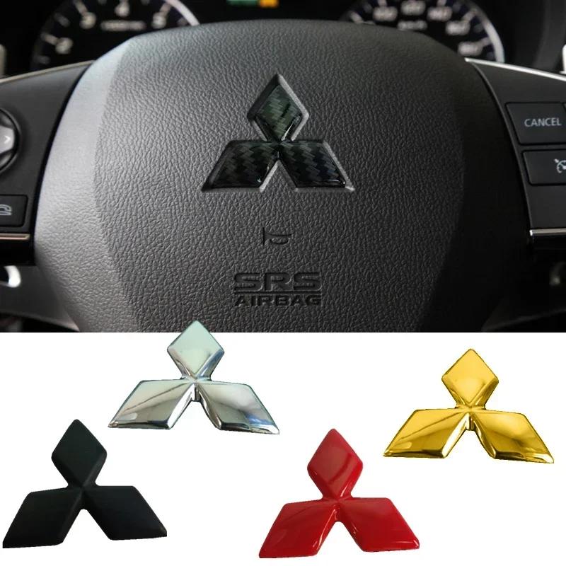ABS Car Steering Wheel Center Emblem Sticker Accessories For Mitsubishi Pajero Outlander L200 EVO Montero Lancer 9 10 EX