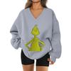 Women's Loose And Comfortable Letter V-neck Sportswear Long-sleeved Sweatshirt Daily Matching Clothes