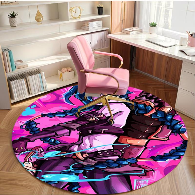 Jinx Print Round Rug, Washable Floor Carpet, For Entryway Dorm Laundry Room Office Study, Home Decor Birthday Christmas Gift