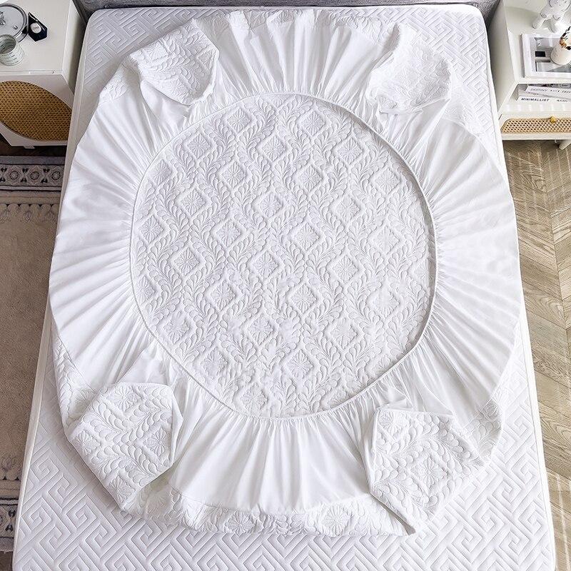 Водонепроницаемое хлопковое покрывало, мягкое, приятное для кожи покрывало для кровати, нескользящее покрывало с эластичной лентой, простыня на подкладке для кровати