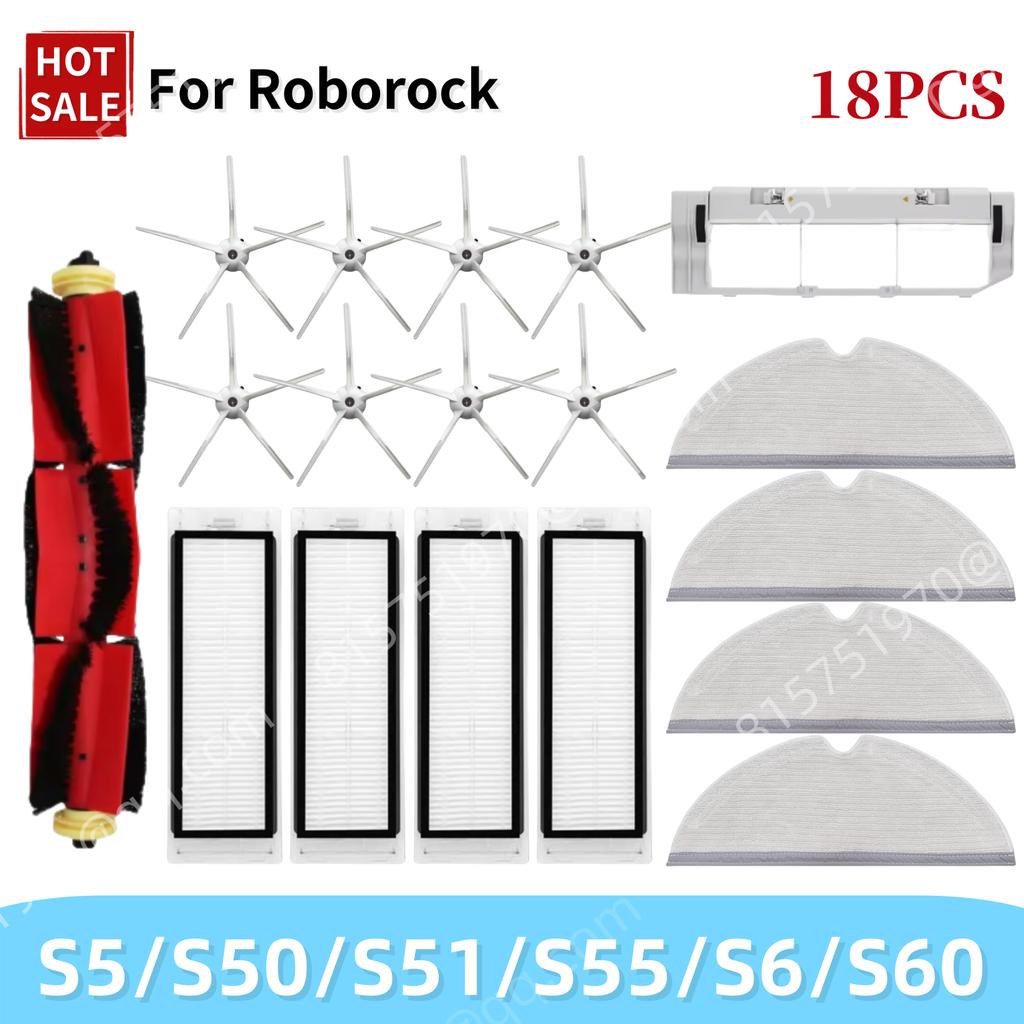 For Roborock S5 S50 S51 S55 S6 S60 S6 Pure Vacuum Cleaner Accessories HEPA Filter Mop Cloth Side Main Brush Spare Parts