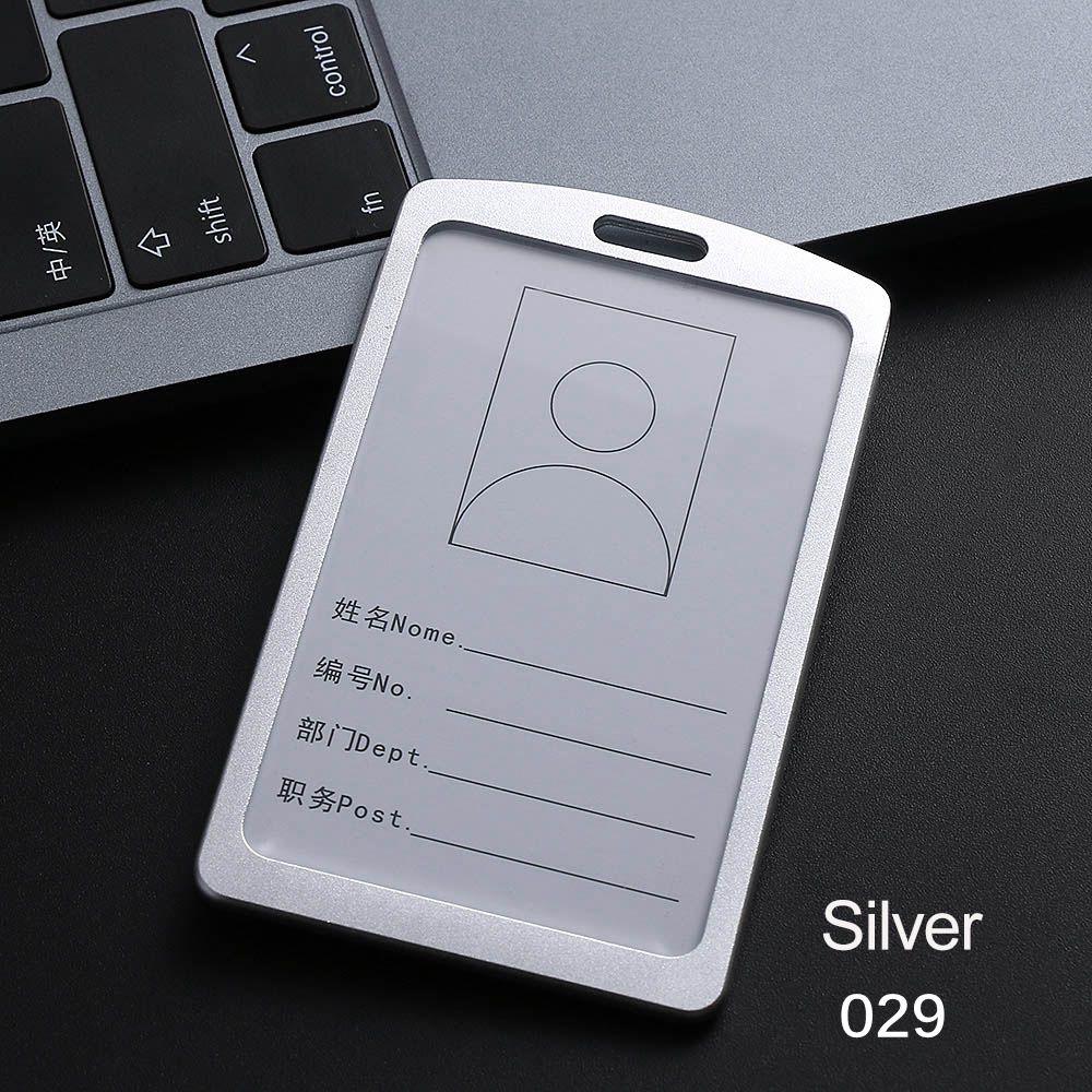 Exhibition Office School Vertical ID Business Case Aluminum Alloy Name Card Work Card Holders